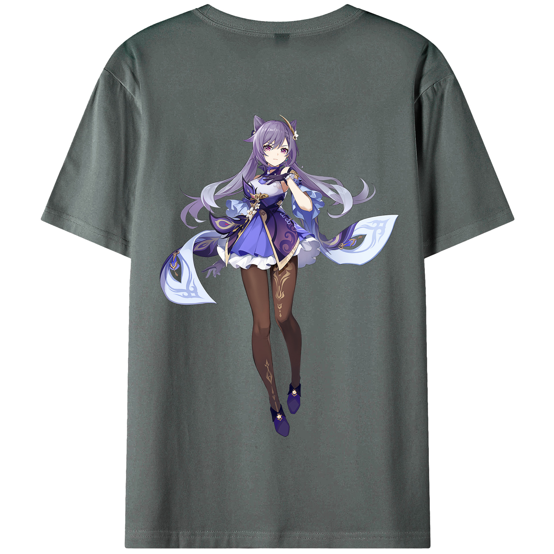 げんし神 刻晴 こくせい genshin Kokusei 綿100％半袖Tシャツ（背面プリント）